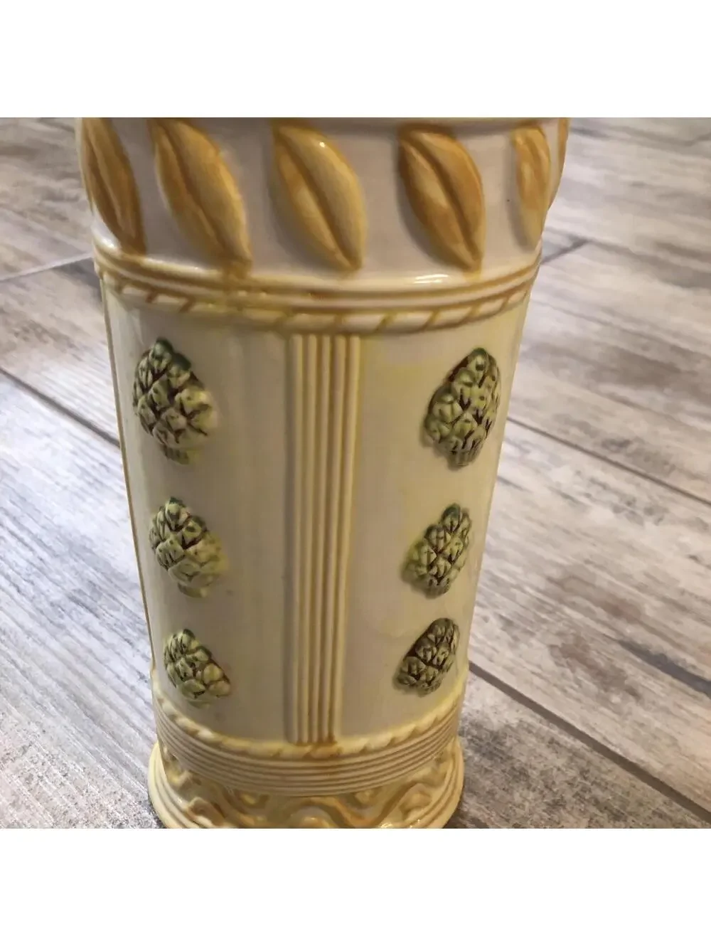 Ceramic‎ Oval Pasta Storage Canister with Lid Artichokes Tuscan Design